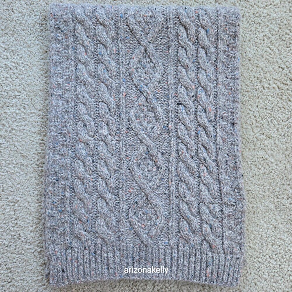 NWOT Barbour Thick Cable Knit Tweedy Donegal-style Wool Blend Scarf
